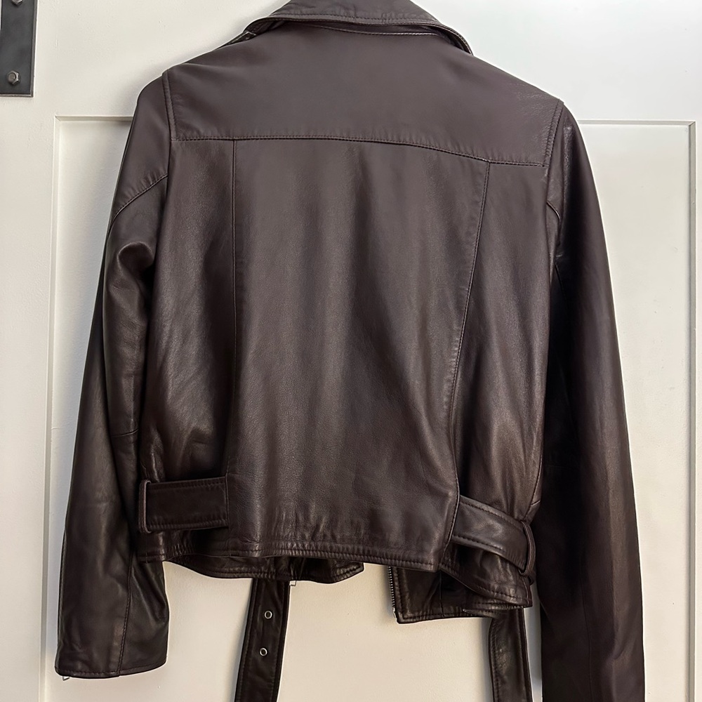Quince “100% Leather Motorcycle Jacket” in Burgundy size Medium - Picture 7 of 10